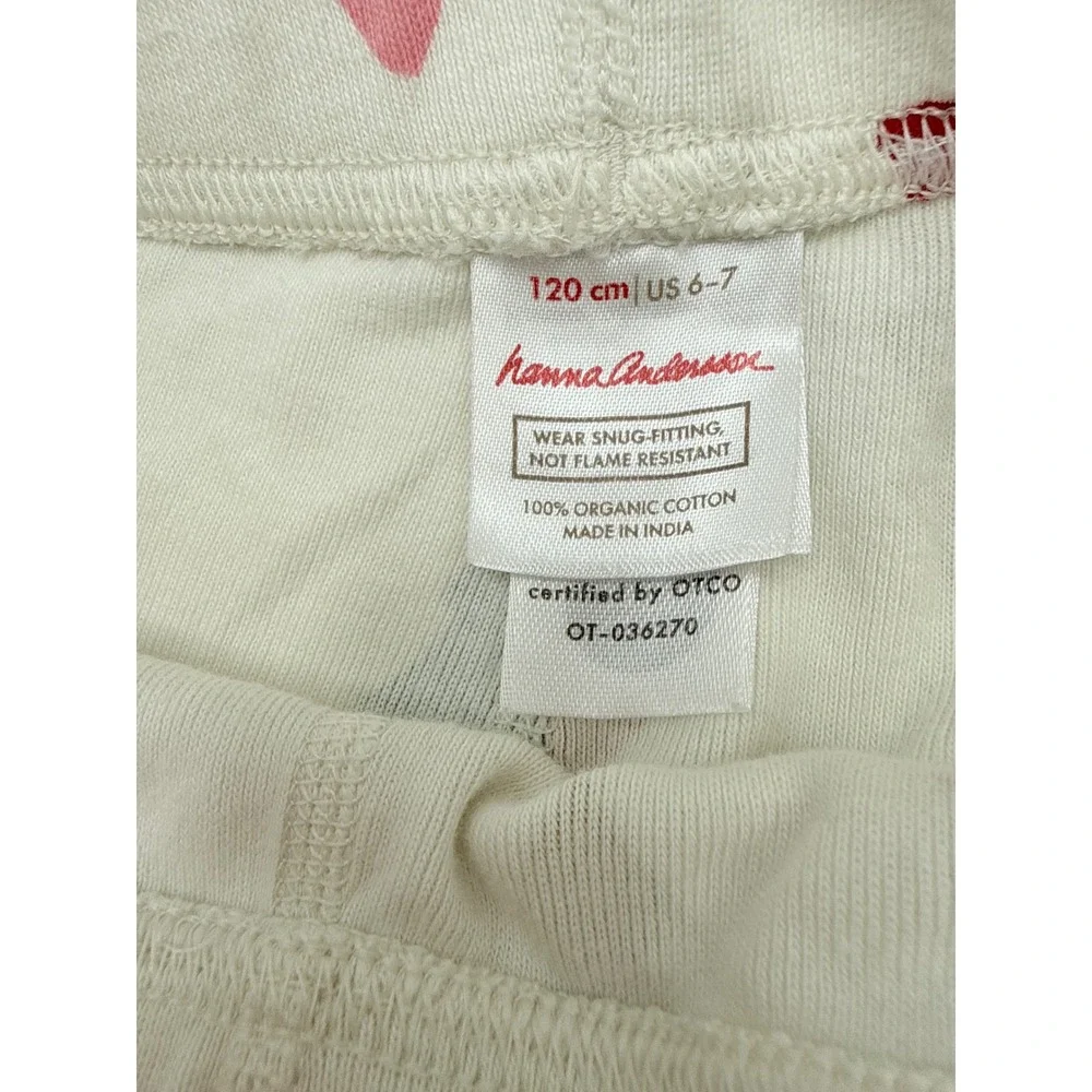 Hanna Andersson Long John Pajama Set Kids Size 6-7 Trees Print Sleepwear‎